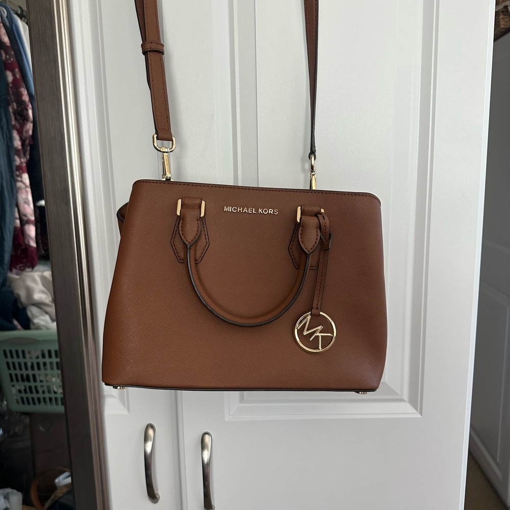 Michael Kors Tan Satchel with Gold Accents